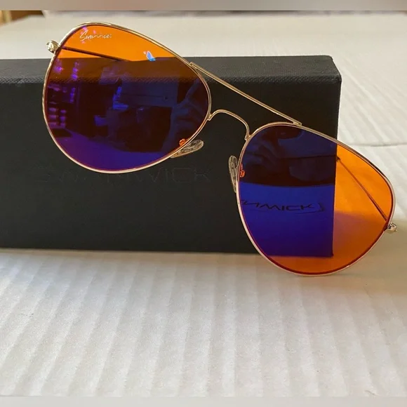 Swanwick Large Aviator Glasses Night Blue Light Blocking - Picture 3 of 16